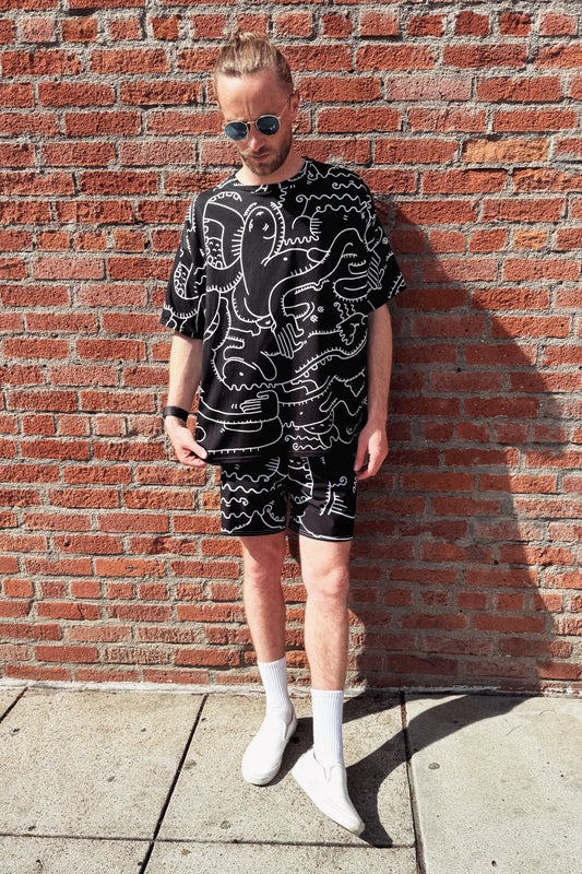 OG NUUDLE Cotton Raglan Short Sleeve T-Shirt